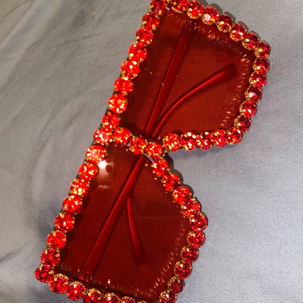Red rhinestone shades